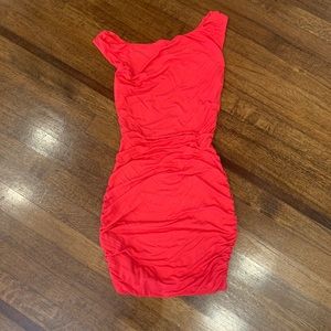 Hot Pink Off the Shoulder Dress